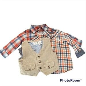 Toddler boy short sleeve bundle button down shirts size 12m
